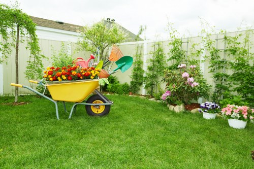 New lawn and border planting as part of soft landscaping in Hornsey